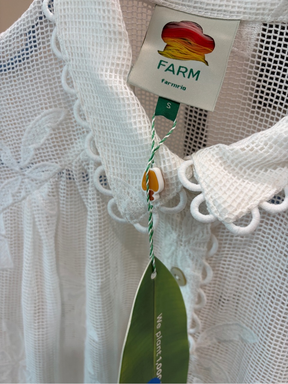 Farm Rio White Palm Tree Embroidered Shirt - Picture 10 of 12
